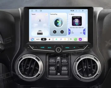 9″ QLED IPS Android 15 OctaCore 6GB RAM DDR4+128GB UFS Radio GPS con 4G, CarPlay y Android Auto inalámbricos, WiFi 6, Bluetooth 5.4 y DSP para Jeep Wrangler (2011-2017)
